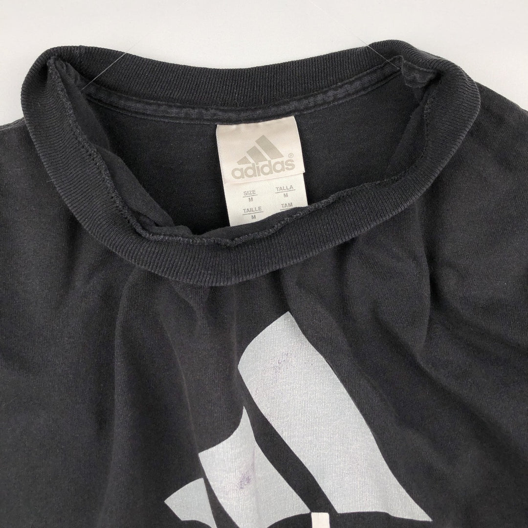 2000'S Adidas logo print T-shirt, men's size M (approx.) cotton black type Vintage Second Hand
