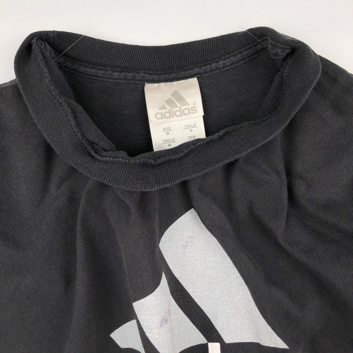 2000'S Adidas logo print T-shirt, men's size M (approx.) cotton black type Vintage Second Hand