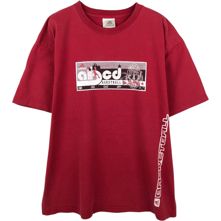 00'S Adidas logo print T-shirt, men's size L cotton red type Vintage Second Hand