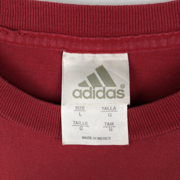 00'S Adidas logo print T-shirt, men's size L cotton red type Vintage Second Hand
