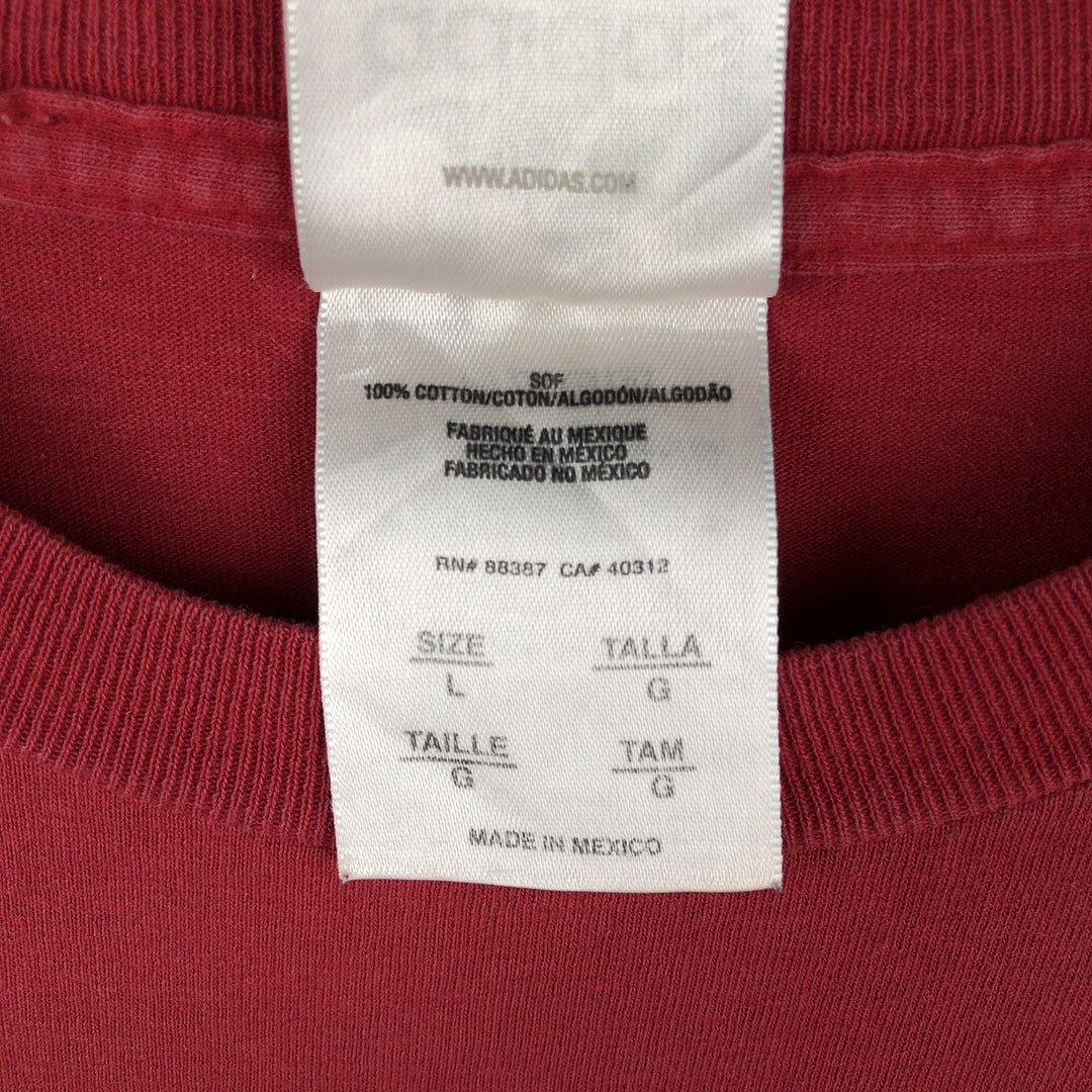 00'S Adidas logo print T-shirt, men's size L cotton red type Vintage Second Hand