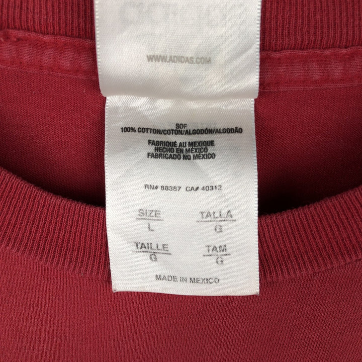 00'S Adidas logo print T-shirt, men's size L cotton red type Vintage Second Hand