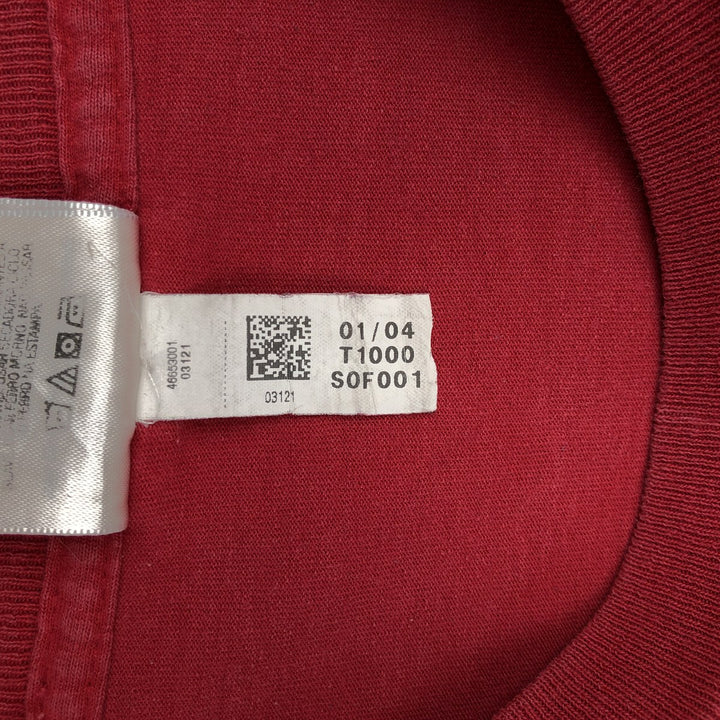 00'S Adidas logo print T-shirt, men's size L cotton red type Vintage Second Hand