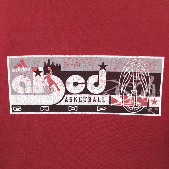 00'S Adidas logo print T-shirt, men's size L cotton red type Vintage Second Hand