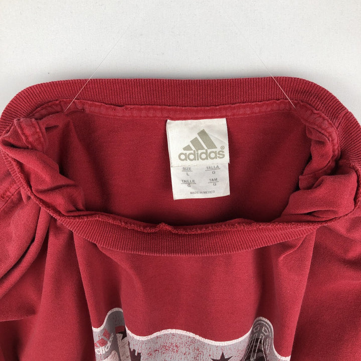 00'S Adidas logo print T-shirt, men's size L cotton red type Vintage Second Hand