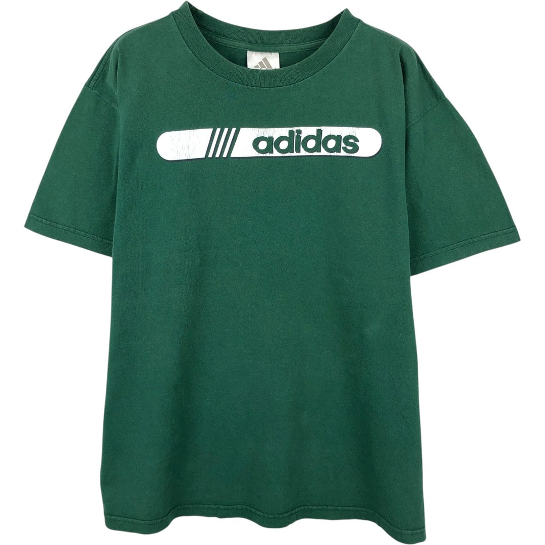 Adidas logo print T-shirt, men's size M (approx.) cotton green type Vintage Second Hand