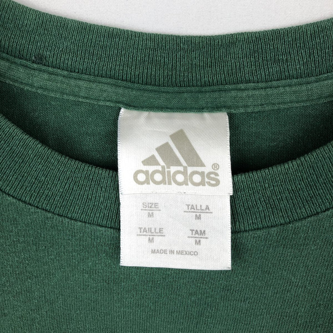 Adidas logo print T-shirt, men's size M (approx.) cotton green type Vintage Second Hand