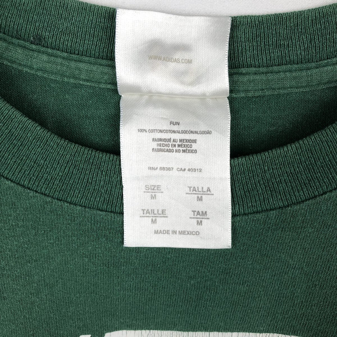 Adidas logo print T-shirt, men's size M (approx.) cotton green type Vintage Second Hand