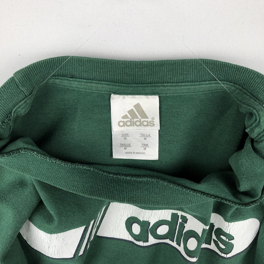 Adidas logo print T-shirt, men's size M (approx.) cotton green type Vintage Second Hand