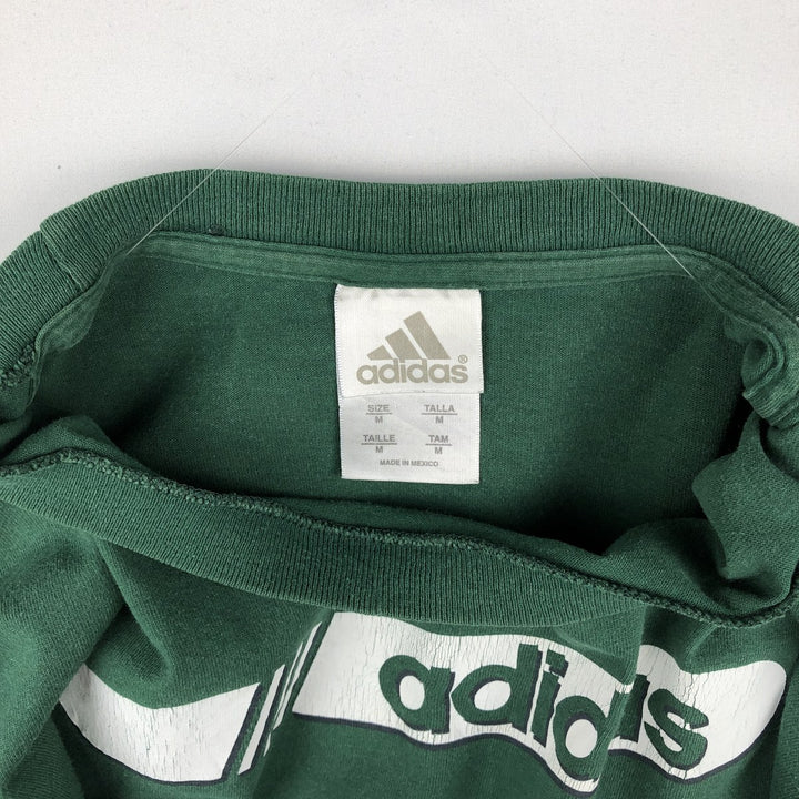 Adidas logo print T-shirt, men's size M (approx.) cotton green type Vintage Second Hand
