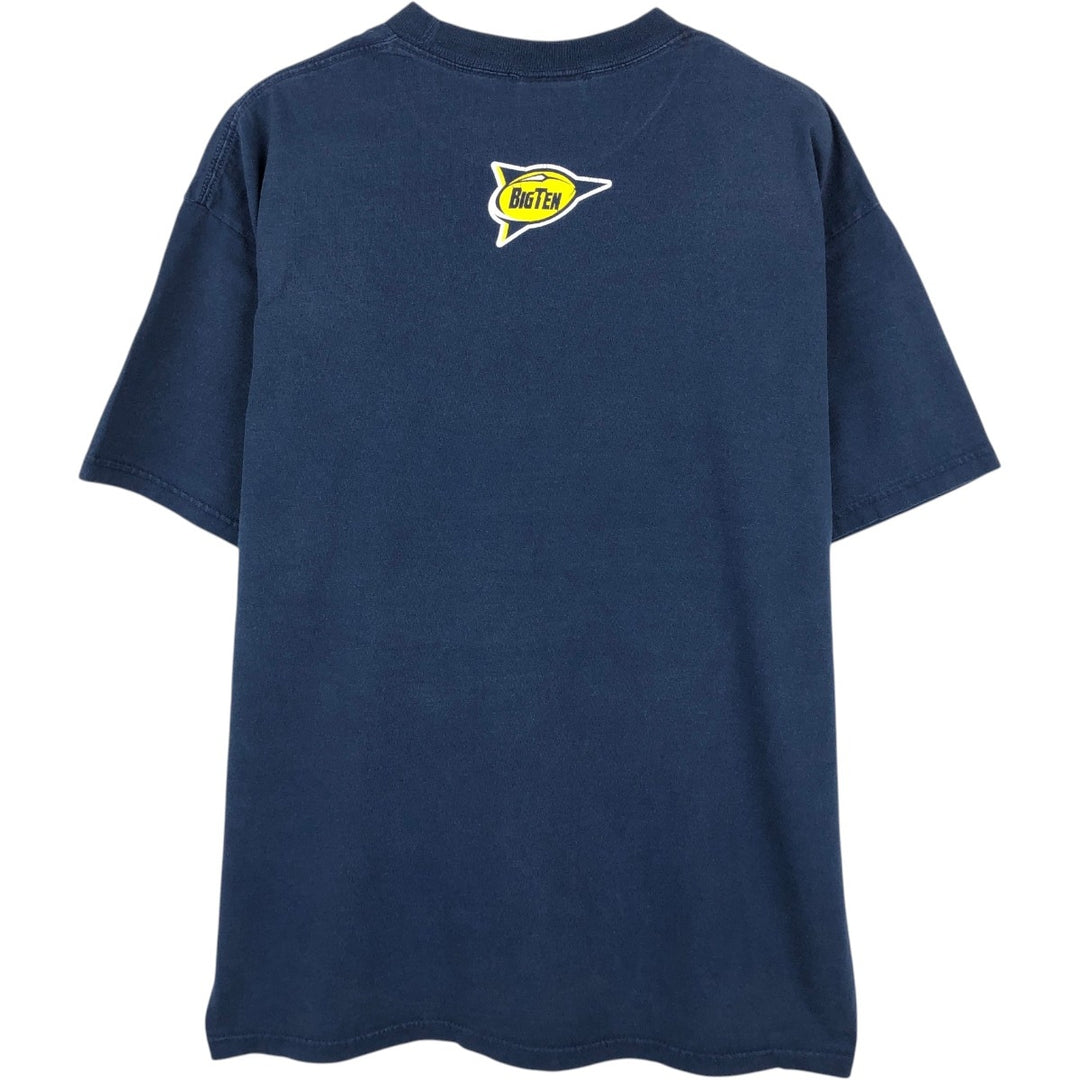 Nike TEAM MICHIGAN University of Michigan Center Logo College T-Shirt, Men's Size L (approx.) cotton navy blue type Vintage Second Hand