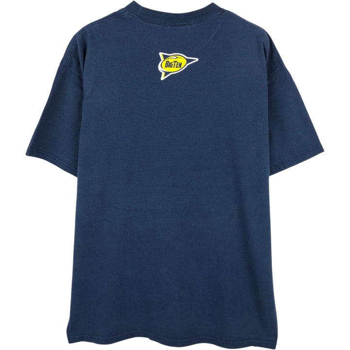 Nike TEAM MICHIGAN University of Michigan Center Logo College T-Shirt, Men's Size L (approx.) cotton navy blue type Vintage Second Hand