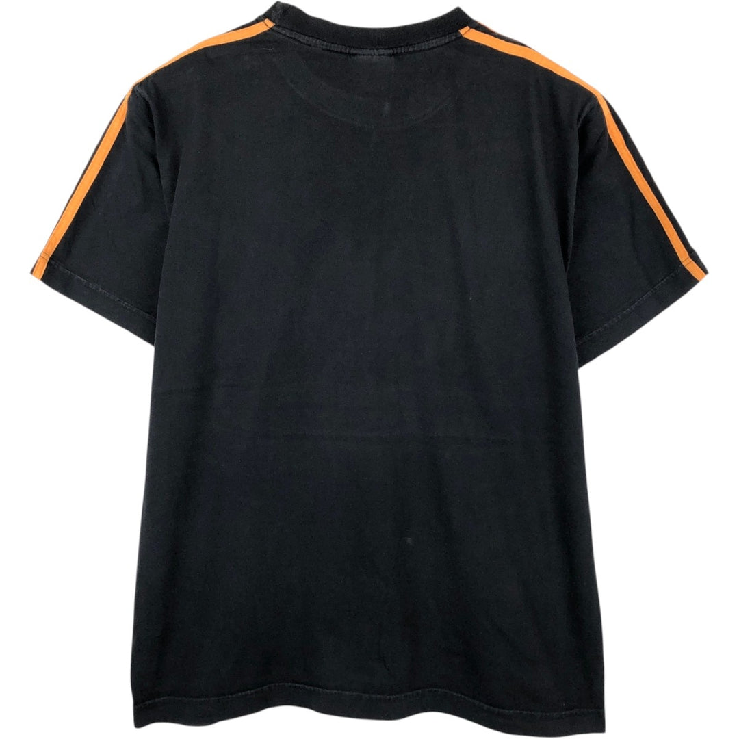 Adidas logo print T-shirt, men's size L cotton black type Vintage Second Hand