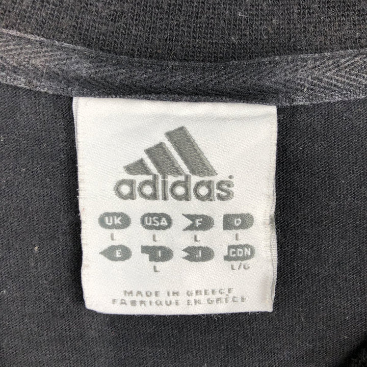 Adidas logo print T-shirt, men's size L cotton black type Vintage Second Hand