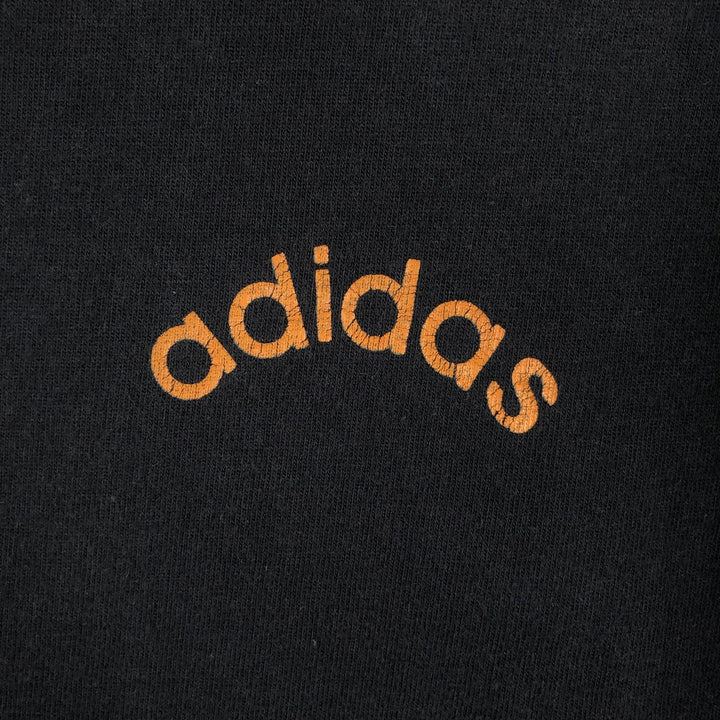 Adidas logo print T-shirt, men's size L cotton black type Vintage Second Hand