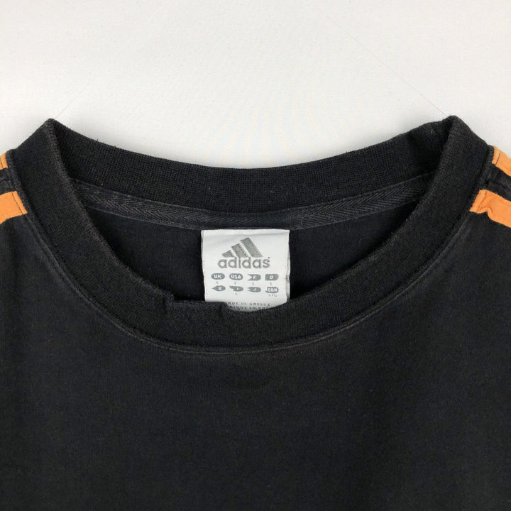 Adidas logo print T-shirt, men's size L cotton black type Vintage Second Hand