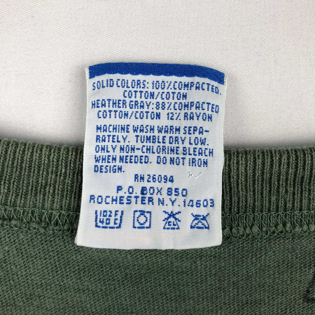 90'S Champion Logo Print T-Shirt Made in USA Men's XL Vintage cotton green type Vintage Second Hand