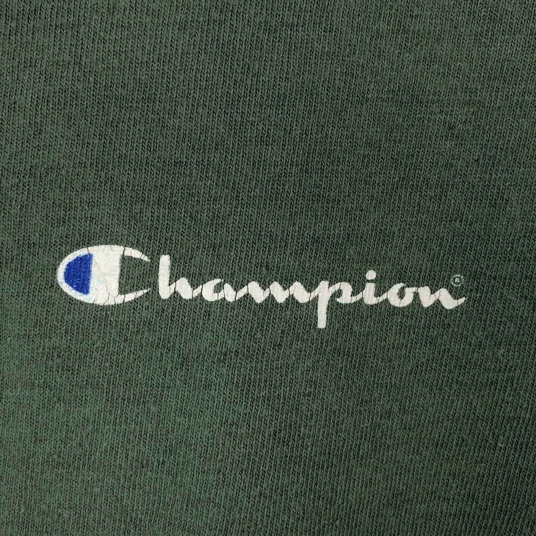 90'S Champion Logo Print T-Shirt Made in USA Men's XL Vintage cotton green type Vintage Second Hand