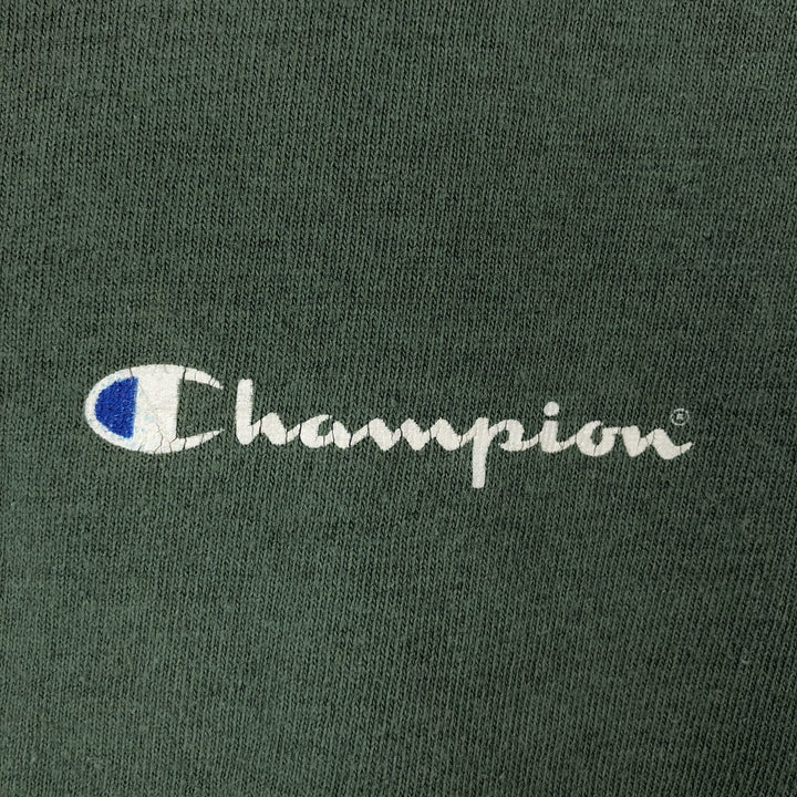 90'S Champion Logo Print T-Shirt Made in USA Men's XL Vintage cotton green type Vintage Second Hand