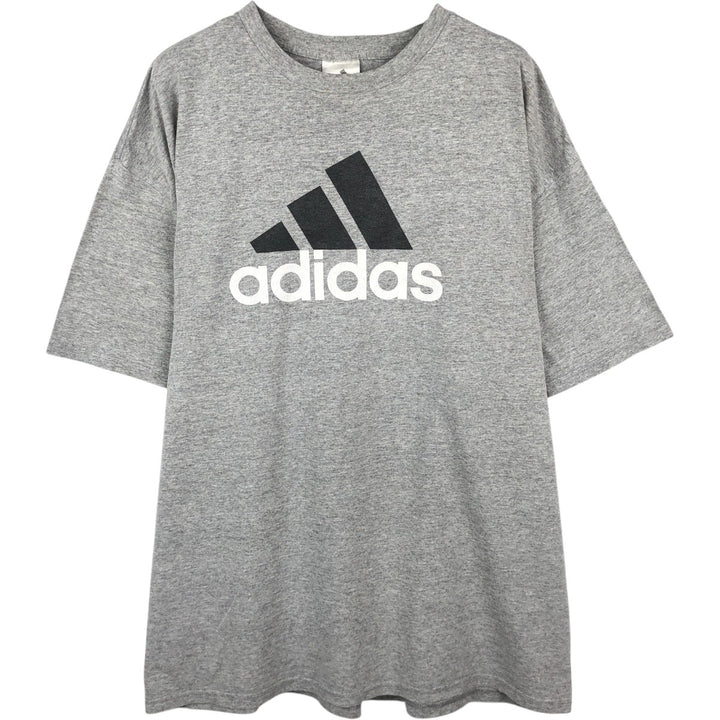 00'S Adidas logo print T-shirt, men's XL size cotton gray type Vintage Second Hand
