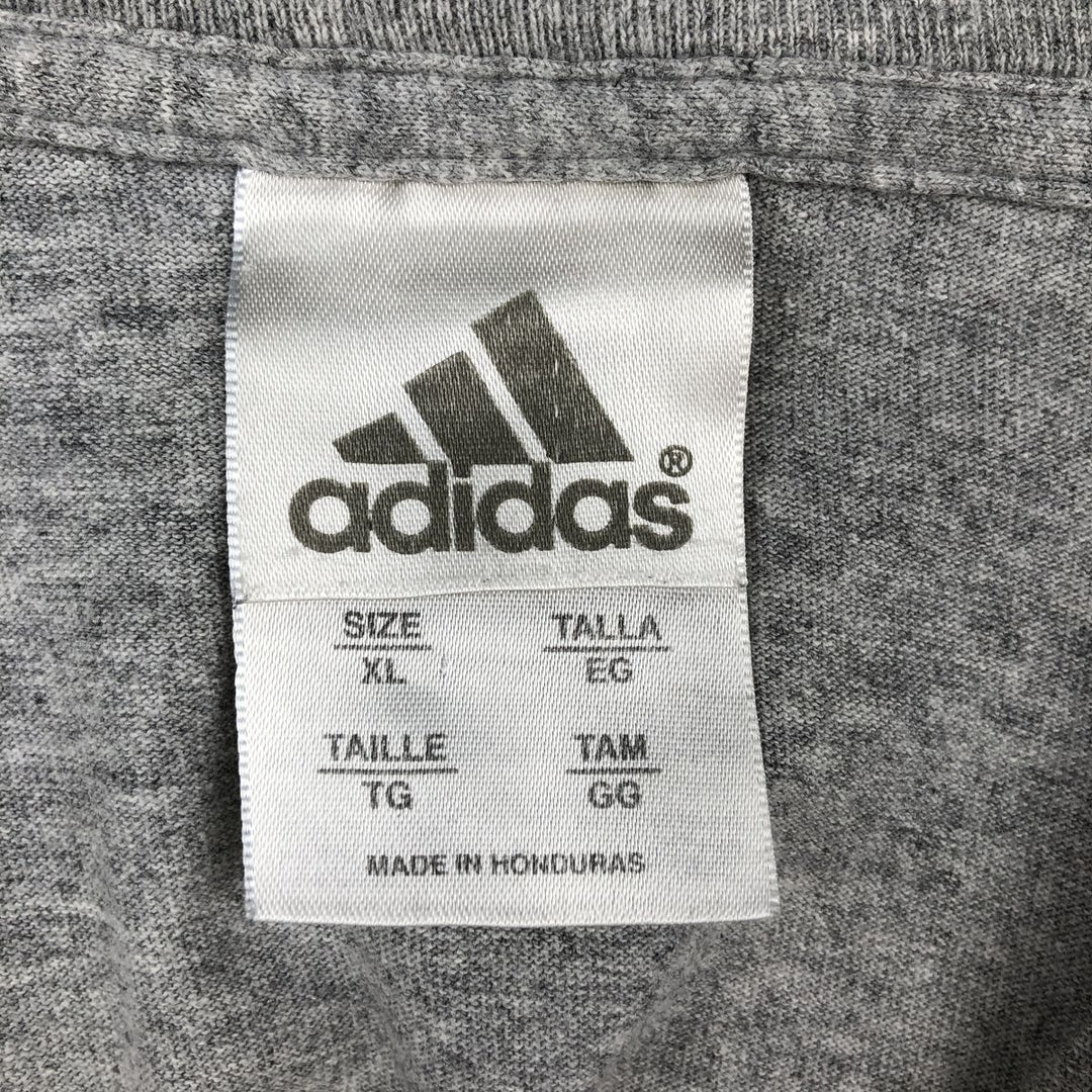 00'S Adidas logo print T-shirt, men's XL size cotton gray type Vintage Second Hand