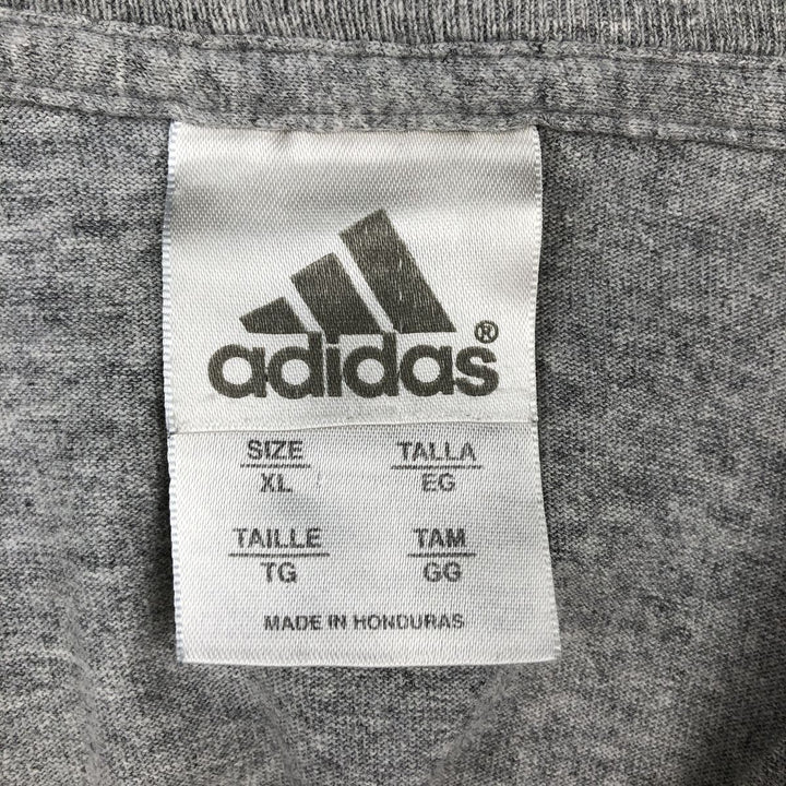 00'S Adidas logo print T-shirt, men's XL size cotton gray type Vintage Second Hand
