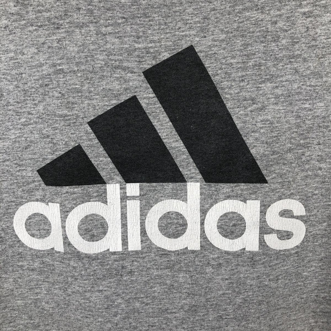 00'S Adidas logo print T-shirt, men's XL size cotton gray type Vintage Second Hand