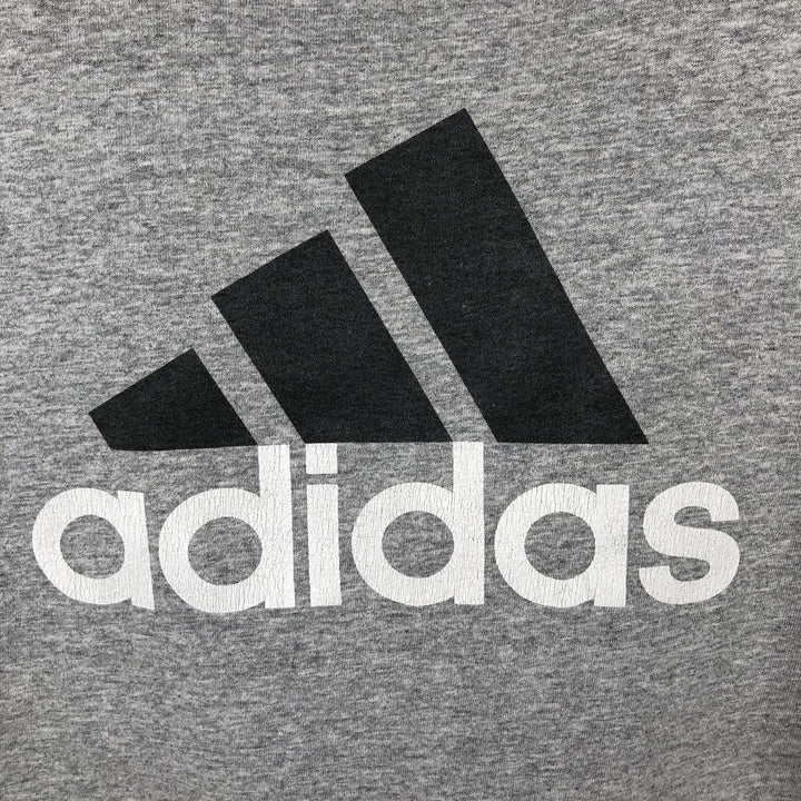00'S Adidas logo print T-shirt, men's XL size cotton gray type Vintage Second Hand