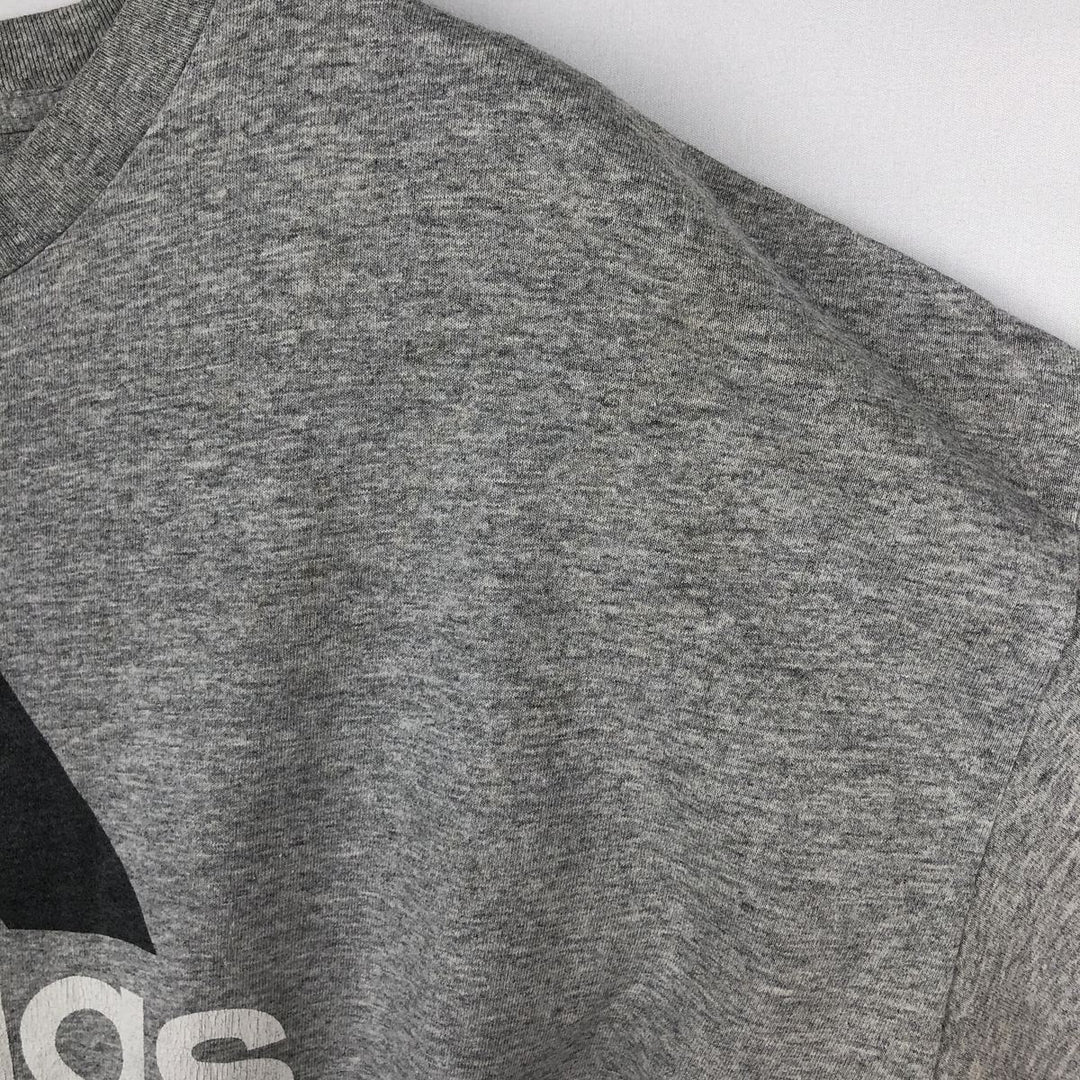 00'S Adidas logo print T-shirt, men's XL size cotton gray type Vintage Second Hand