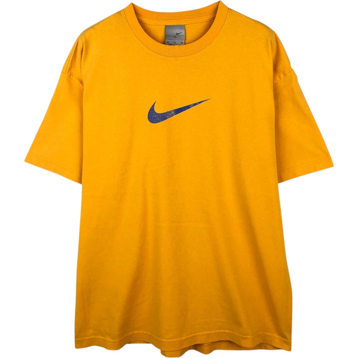 00'S Nike logo print T-shirt, men's XL size cotton yellow type Vintage Second Hand