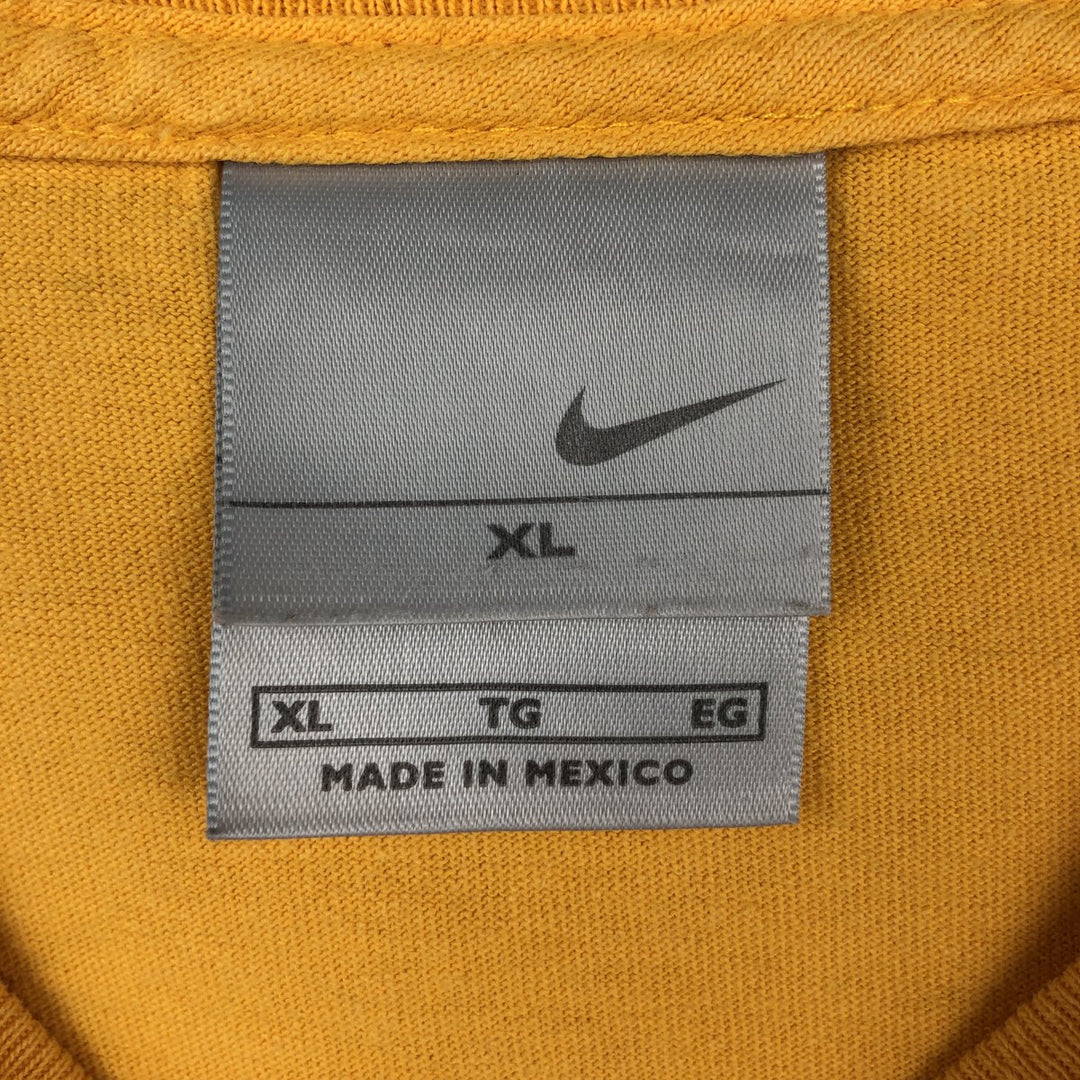 00'S Nike logo print T-shirt, men's XL size cotton yellow type Vintage Second Hand