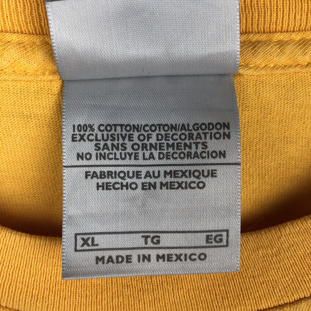 00'S Nike logo print T-shirt, men's XL size cotton yellow type Vintage Second Hand