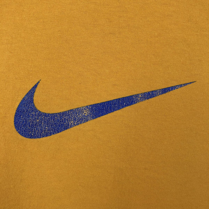 00'S Nike logo print T-shirt, men's XL size cotton yellow type Vintage Second Hand