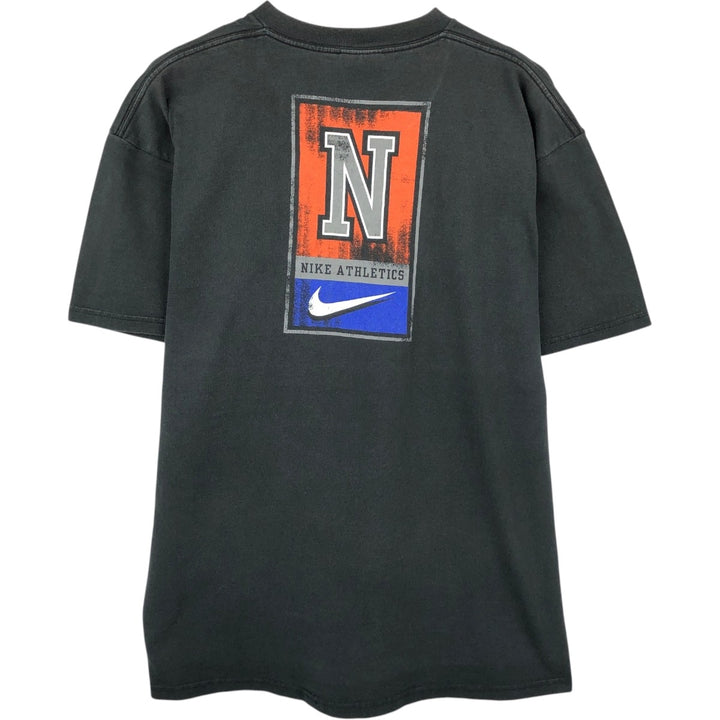 90'S - Vintage Nike logo print T-shirt, men's size L cotton Charcoal Vintage Second Hand