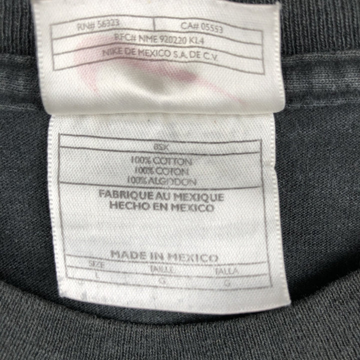 90'S - Vintage Nike logo print T-shirt, men's size L cotton Charcoal Vintage Second Hand