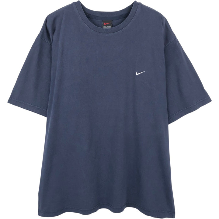 90s~00'S Nike One Point Logo T-Shirt Men's XL Vintage cotton navy blue type Vintage Second Hand