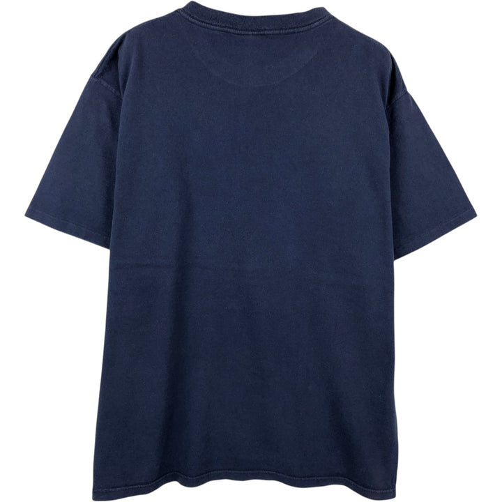 Reebok CLASSIC Logo T-Shirt, Made in USA, Men's Size L (approx.) cotton navy blue type Vintage Second Hand