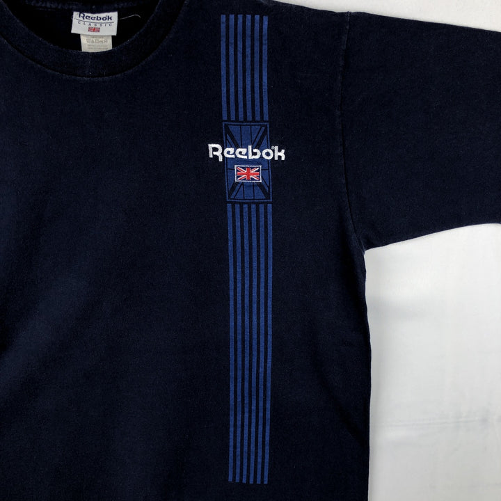 Reebok CLASSIC Logo T-Shirt, Made in USA, Men's Size L (approx.) cotton navy blue type Vintage Second Hand