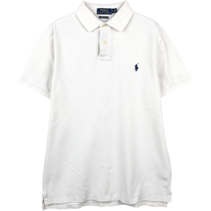 Ralph Lauren POLO RALPH LAUREN CUSTOM SLIM FIT short sleeve polo shirt men's size M cotton white type Vintage Second Hand