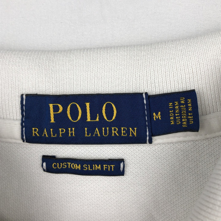 Ralph Lauren POLO RALPH LAUREN CUSTOM SLIM FIT short sleeve polo shirt men's size M cotton white type Vintage Second Hand