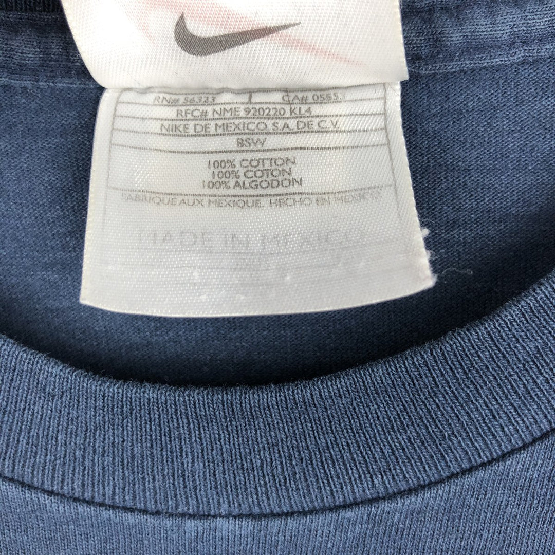Vintage 90'S Nike print T-shirt, size L, men's cotton navy blue type Vintage Second Hand