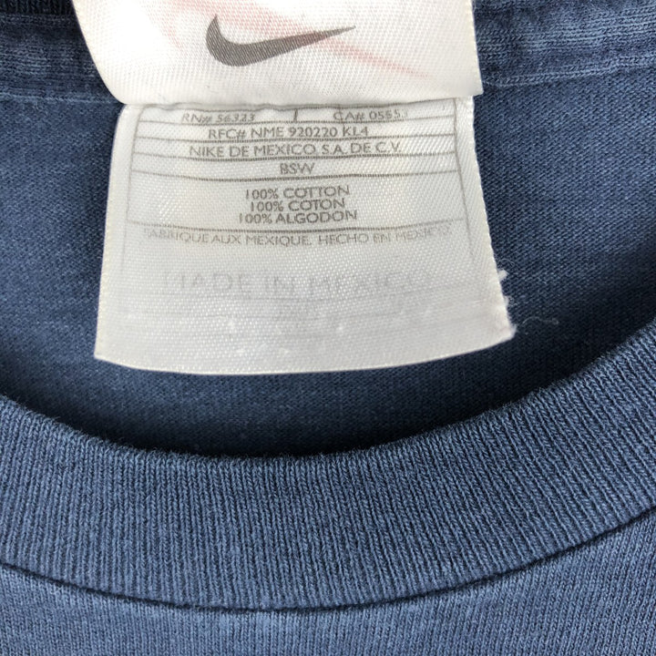 Vintage 90'S Nike print T-shirt, size L, men's cotton navy blue type Vintage Second Hand