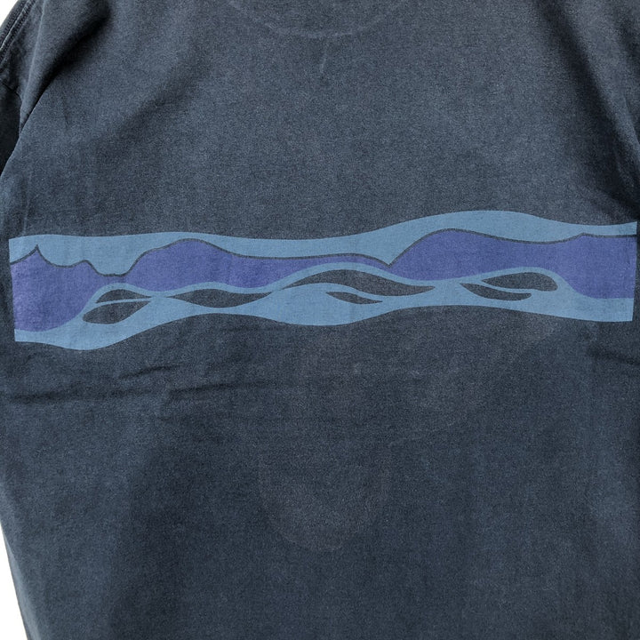 Vintage 90'S Nike print T-shirt, size L, men's cotton navy blue type Vintage Second Hand