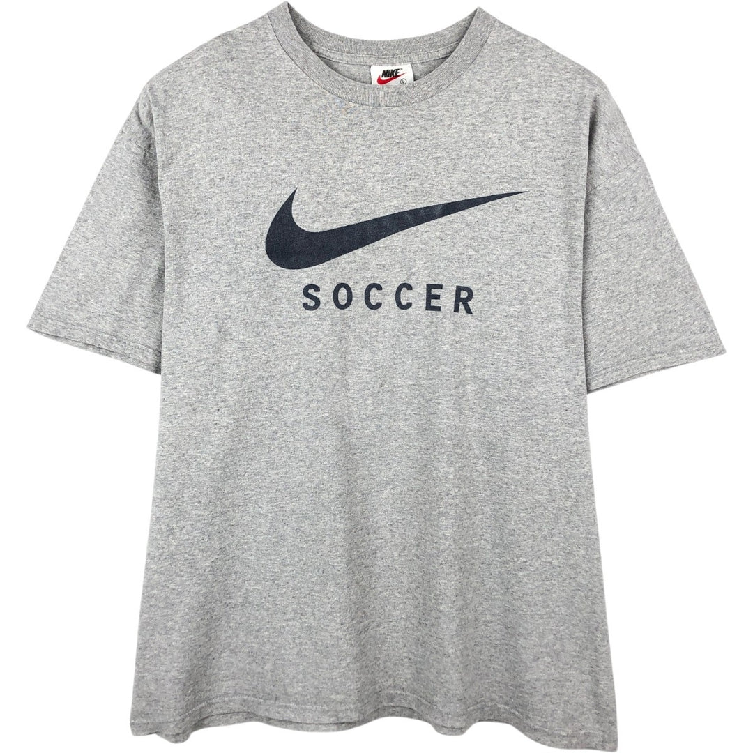 90'S Nike Logo Print T-Shirt, Made in USA, Men's Size L (approx.), Vintage cotton gray type Vintage Second Hand