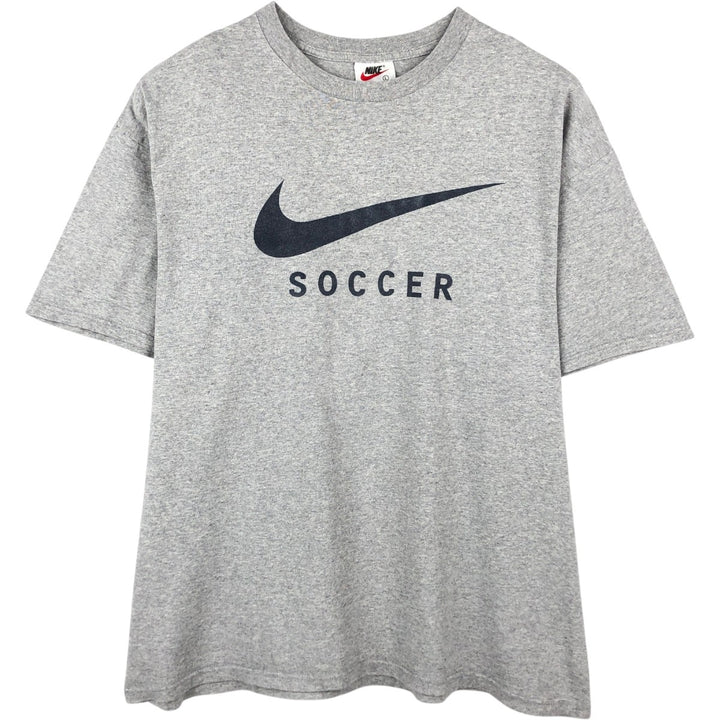 90'S Nike Logo Print T-Shirt, Made in USA, Men's Size L (approx.), Vintage cotton gray type Vintage Second Hand
