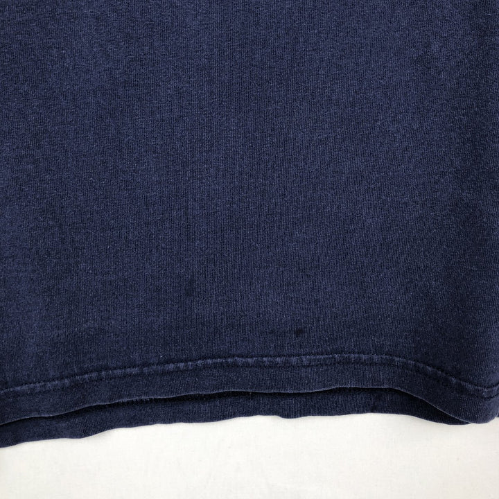 90s-00'S Nike logo print T-shirt, made in USA, men's size L (approx.) cotton navy blue type Vintage Second Hand