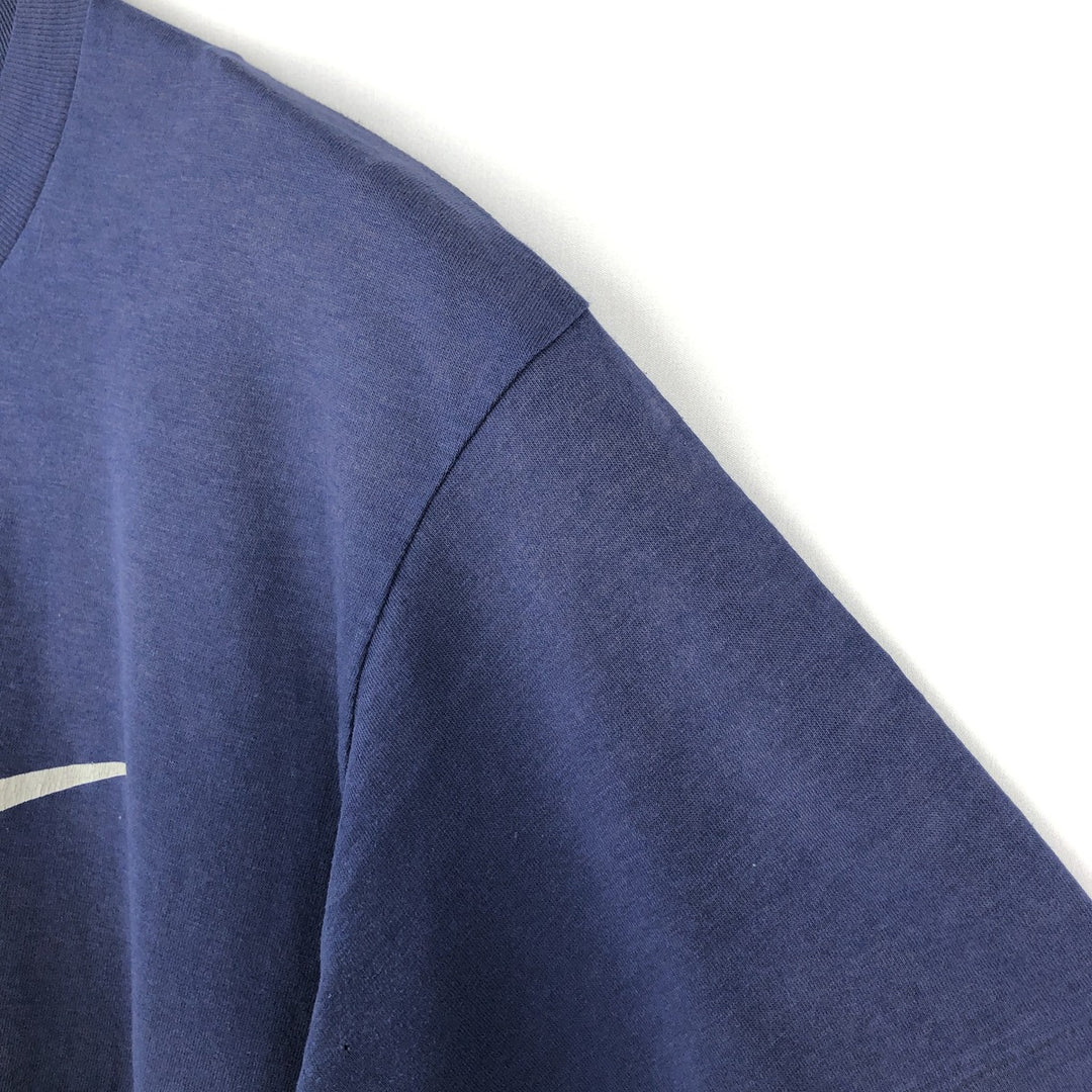 90'S Nike Silver Tag Big Logo Logo Print T-Shirt, Made in USA, Men's XL Equivalent, Vintage polyester navy blue type Vintage Second Hand