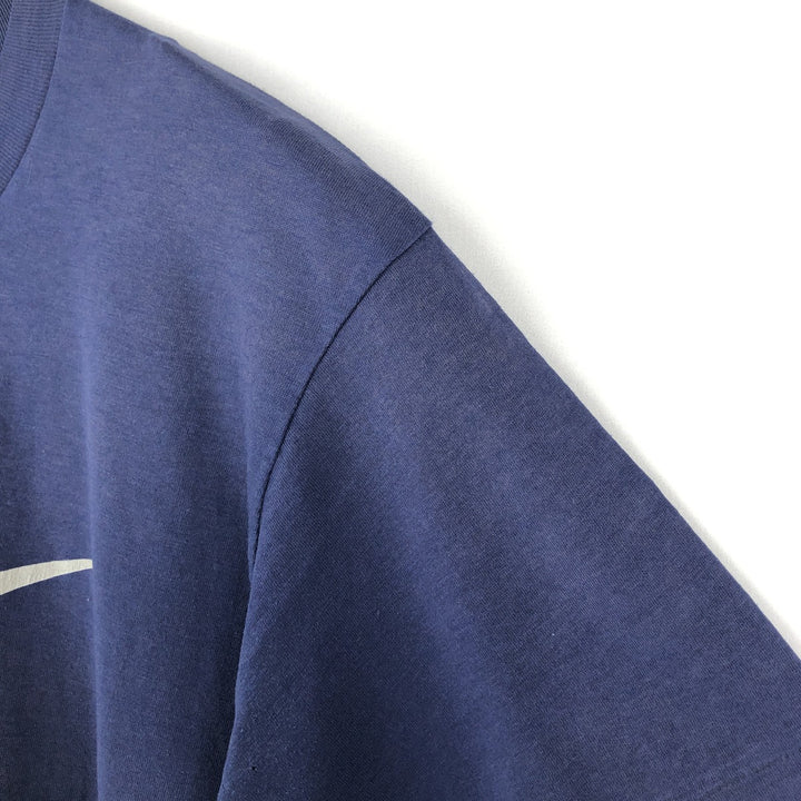 90'S Nike Silver Tag Big Logo Logo Print T-Shirt, Made in USA, Men's XL Equivalent, Vintage polyester navy blue type Vintage Second Hand
