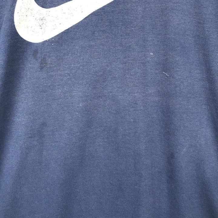 90'S Nike Silver Tag Big Logo Logo Print T-Shirt, Made in USA, Men's XL Equivalent, Vintage polyester navy blue type Vintage Second Hand