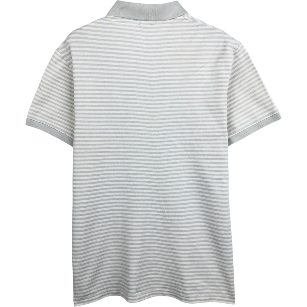 Ralph Lauren POLO RALPH LAUREN CUSTOM SLIM FIT short sleeve striped polo shirt men's size M cotton white type Vintage Second Hand